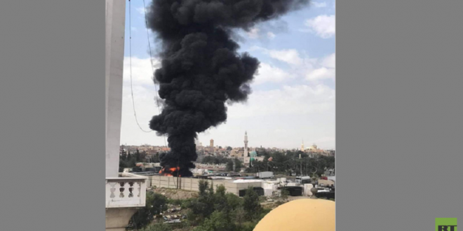 حريق هائل في وسط دمشق.. شاهد!
