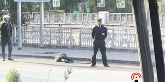 فتاة تسقط مغشياً عليها في أحد شوارع دمشق