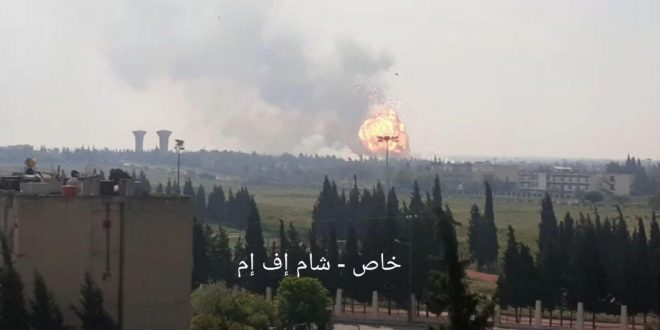 انفجارات ضخمة تهز مدينة حمص وسط سوريا