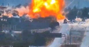 تفجير ضخم يستهدف دورية روسية على طريق إم 4 بإدلب.. شاهد!