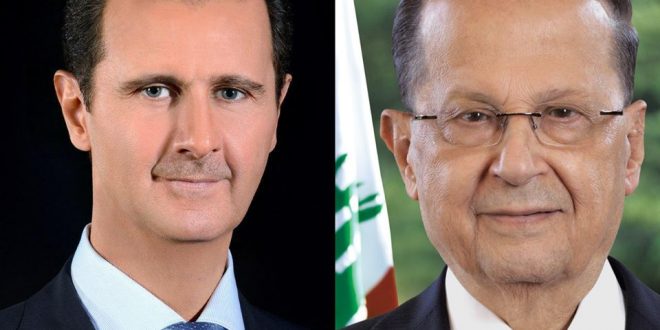 الرئيس الأسد يوجه برقية الى الرئيس عون