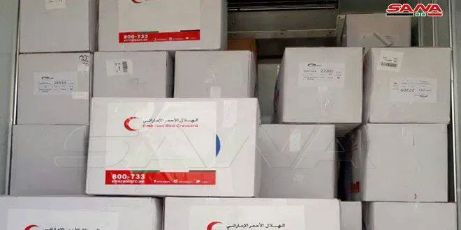 مساعدات إماراتية الى الهلال الأحمر السوري لمواجهة الوضاع الصحية في البلاد