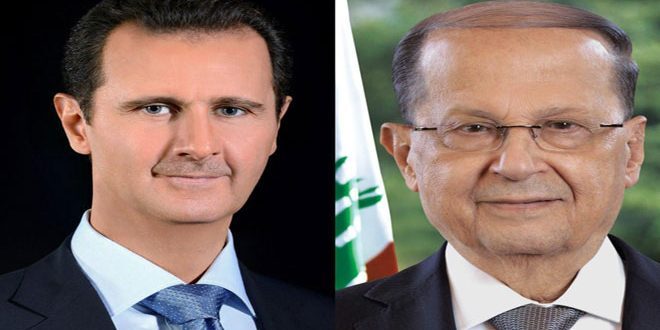 الرئيس الأسد يوجه رسالة الى عون