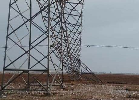 انهيار برجين يتسبب بانقطاع الكهرباء عن محافظة الحسكة