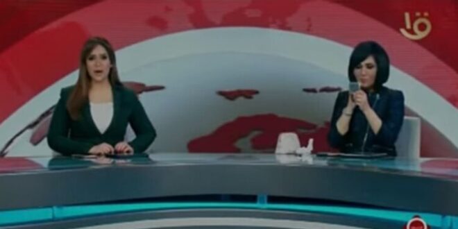 مشهد غريب جدًّا لمذيعة التلفزيون الرسمي المصري على الهواء (فيديو)