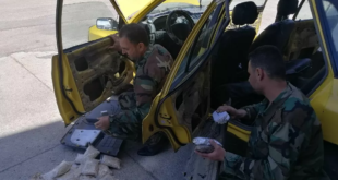 ضبط شحنة مخدرات مخبأة ضمن "أبواب تكسي" وسط سوريا