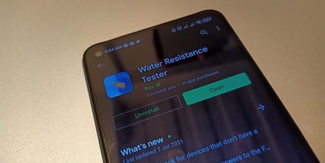 تطبيق أندرويد يختبر مقاومة الهاتف للماء دون قطرة ماء