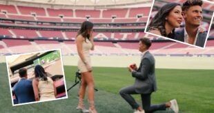 نجم أتلتيكو مدريد يفاجئ صديقته ويطلب يدها للزواج على أرضية الملعب بطريقة رومانسية (فيديو)