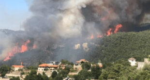 قتيل وحركة نزوح بسبب حريق ضخم شمالي لبنان