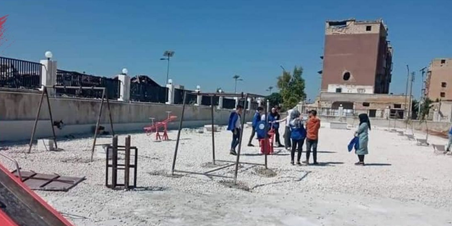 حلب: افتتاح حديقة فيها نافورة وزحليطة.. ورمل وبحص قد ما بدكم!!