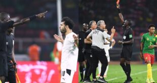 محمد صلاح ينفعل ويهاجم الحكم جاساما في مشادة قوية بينهما