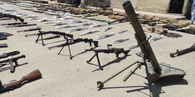 الأجهزة الأمنية السورية تصادر كمية ضخمة من الأسلحة في درعا