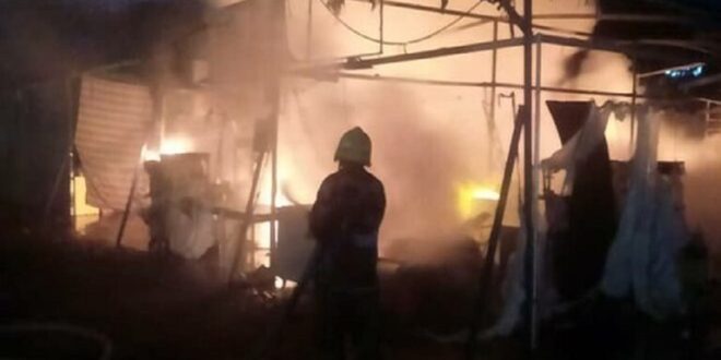 إخماد حريق ضخم ضمن مهرجان (الخير خيرك) وسط دمشق