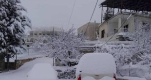 الثلوج الأولى لهذا الموسم تغطي مرتفعات ريف دمشق الشمالي