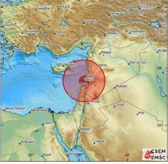 بعد 36 ساعة من زلزال تركيا وسوريا الأخير.. هزّة أرضية بقوة 4,4 درجة تضرب فلسطين وإيران ولبنان مصدرها البحر المتوسط