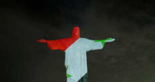 تمثال المسيح الفادي يضيء بعلمي سوريا وتركيا تكريما لضحايا الزلزال